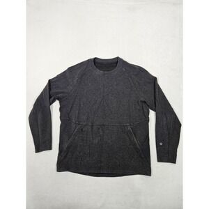 Lululemon Sweatshirt Men's (L) Gray At Ease Textured Crewneck Pullover Pockets